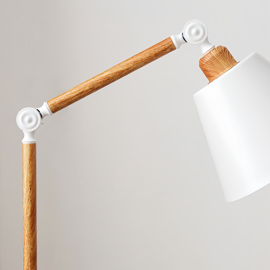Modern Metallic Floor Lamp with Adjustable Arm for Living Room