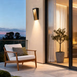 Modern Outdoor Wall Sconce with Clear Glass Shade in Black Finish