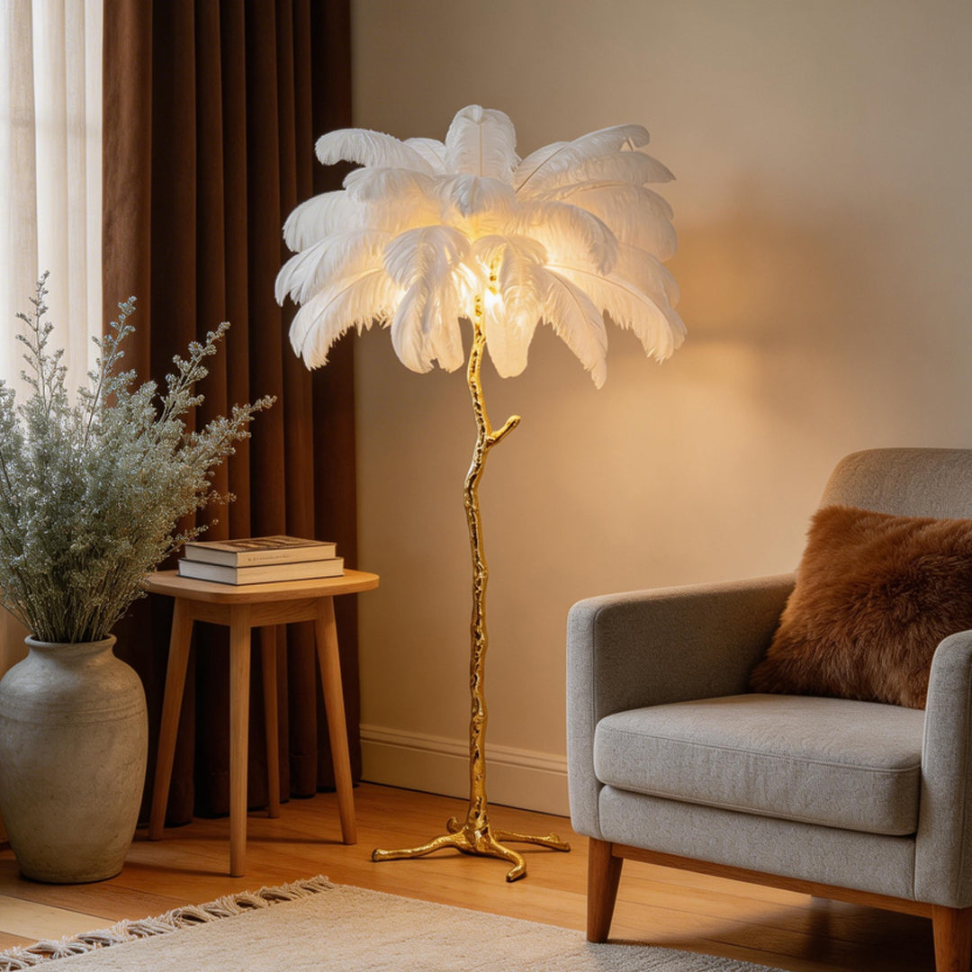 Aurelia Feather Floor Lamp – Nordic Designer Standing Light
