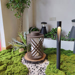Perforated Stainless Steel Landscape Light with Warm LED Glow