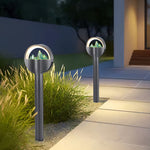 Lumina Frosted Globe Pathway Light — Modern Aluminum LED Bollard for Garden Walkways