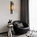 Aurelia Black Brass Wall Sconce with Marble Accent – Modern Retro LED Lighting