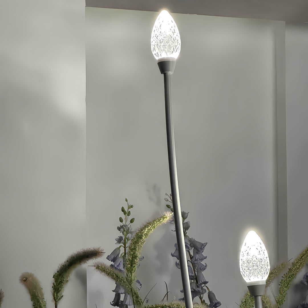 Crystal Bloom LED Landscape Garden Light in White Aluminum