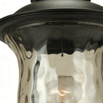 European Classic Outdoor Pillar Gate Light in Sand-Black Aluminum