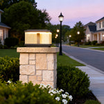 Square Pillar Post Lights for Courtyard and Fence, Black Aluminum LED