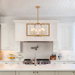 Industrial Candle Chandelier with Adjustable Height, 6 or 8 Lights