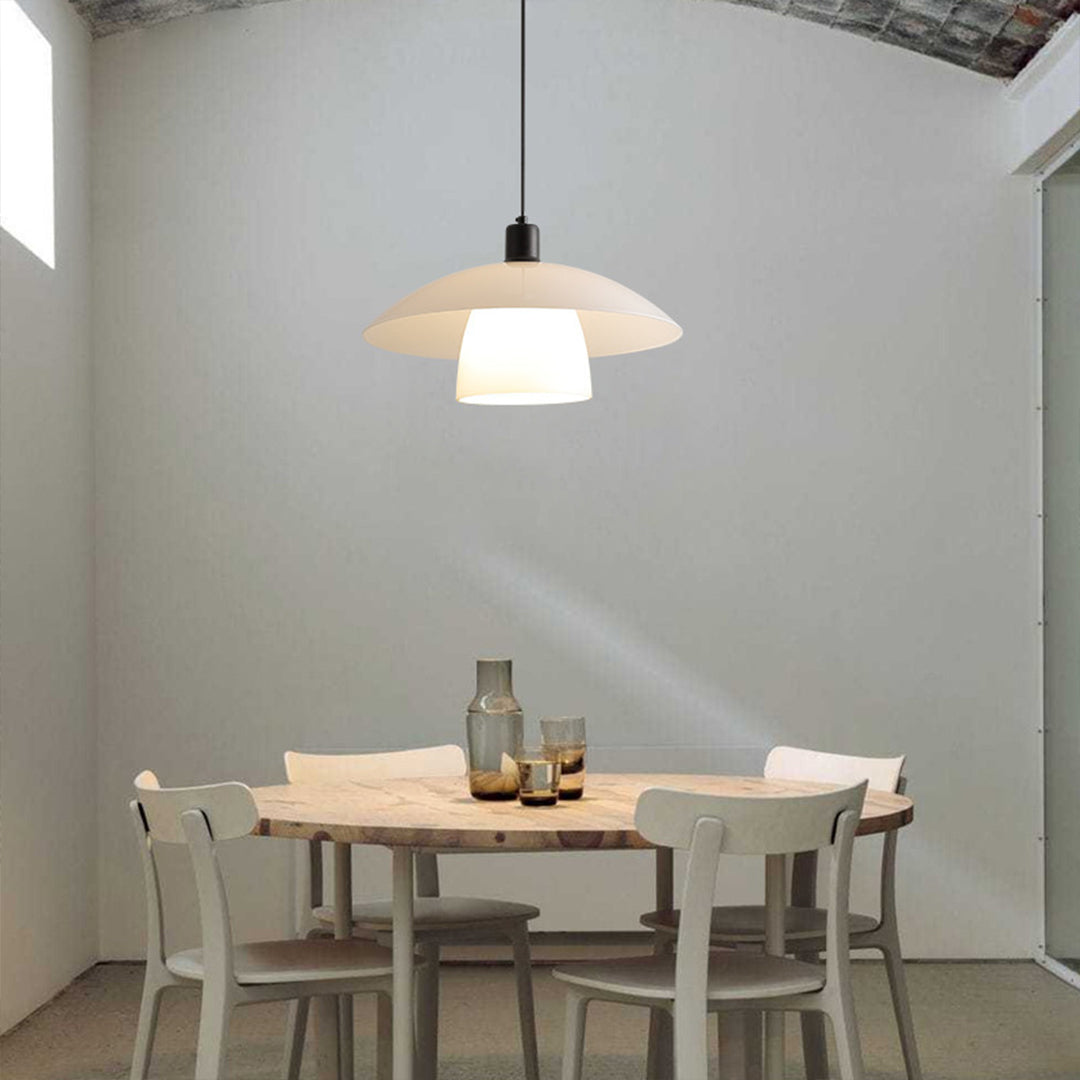 Opal Glass Pendant Light Wabi-Sabi Minimalist Hanging Lamp for Dining Room