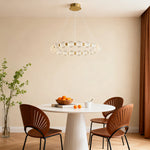 Aurelia Round Glass LED Chandelier for Modern Kitchen Island