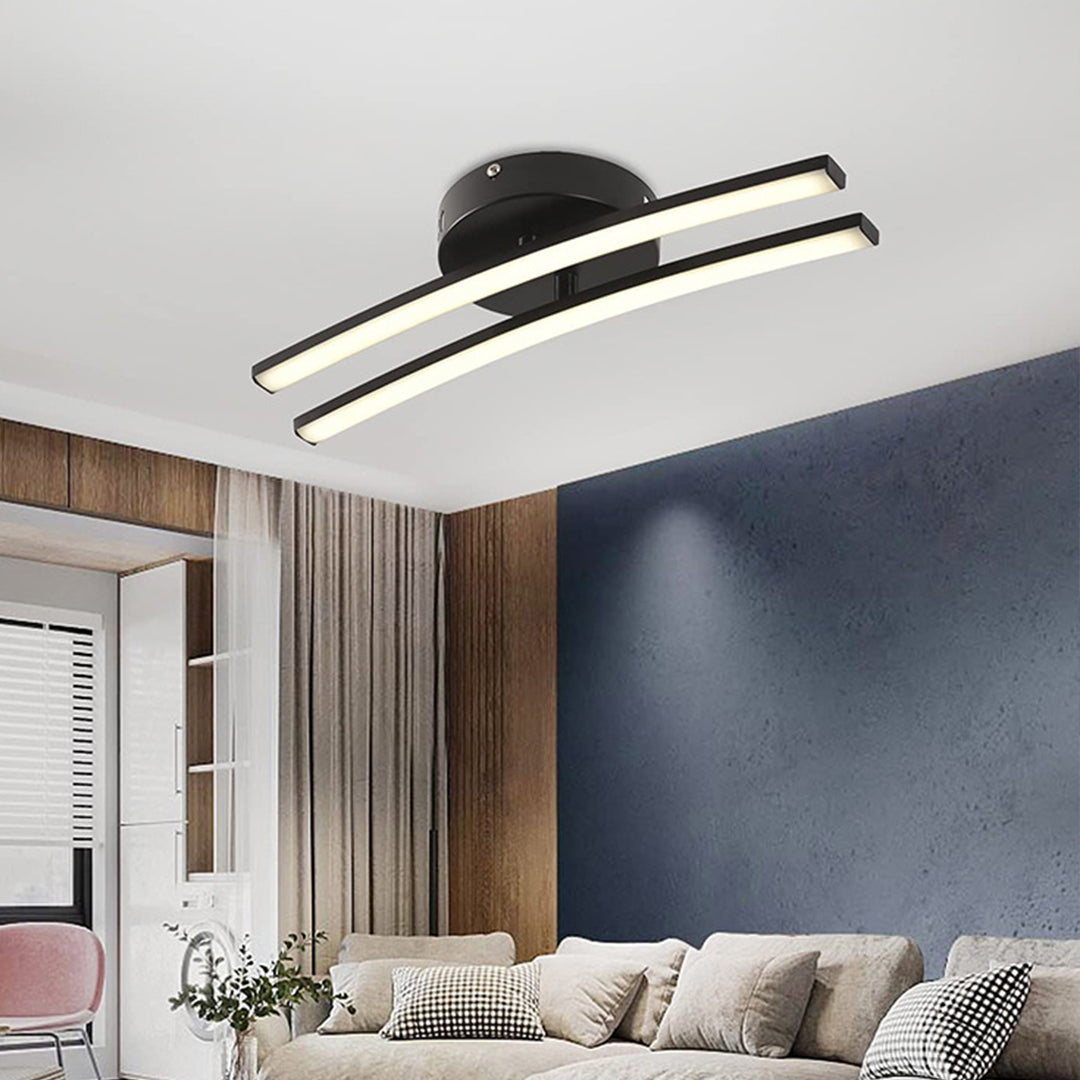 Aura Dual LED Semi Flush Mount Ceiling Light with Rotating Strips