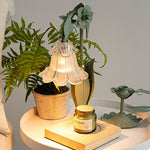 Melt Scented Wax Table Lamp in Vintage Green with Clear Glass Shade