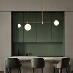 Bubble Glass Pendant Light in Brass for Modern Dining and Kitchen Island