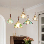 Ripple Glass Pendant Light in Copper Finish with Adjustable Hanging