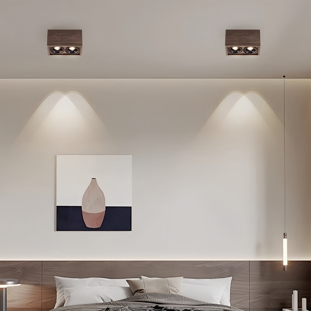 Walnut Multi-Head LED Recessed Downlights for Modern Interiors