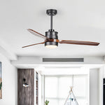 Aurelia LED Ceiling Fan with Light — Contemporary Wood-Blade Design