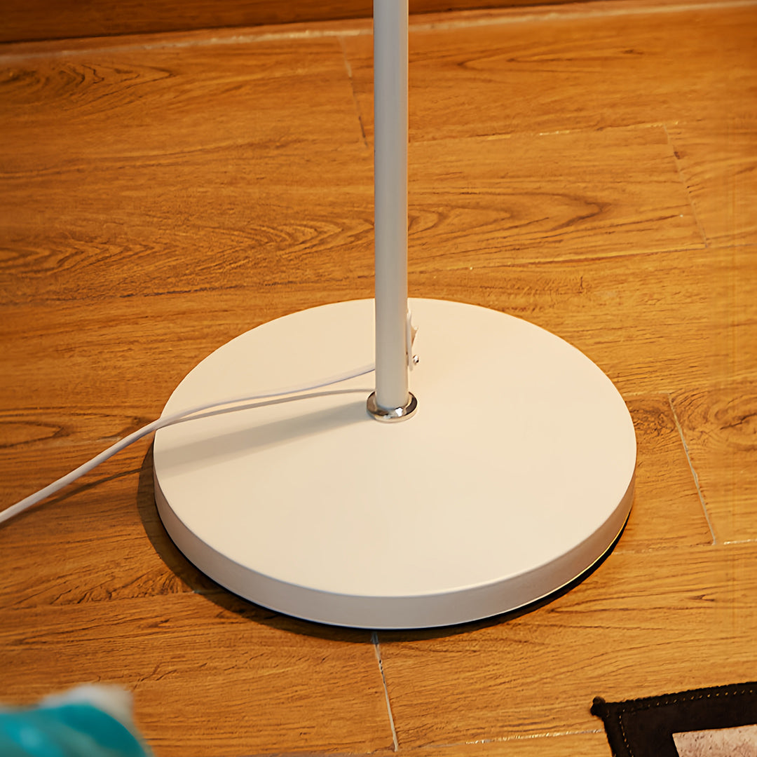 Modern Metallic Floor Lamp with Adjustable Arm for Living Room