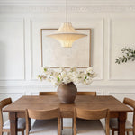 Silk Ambient Pendant Light with Adjustable Drop, Modern Japanese Style Ceiling Lamp