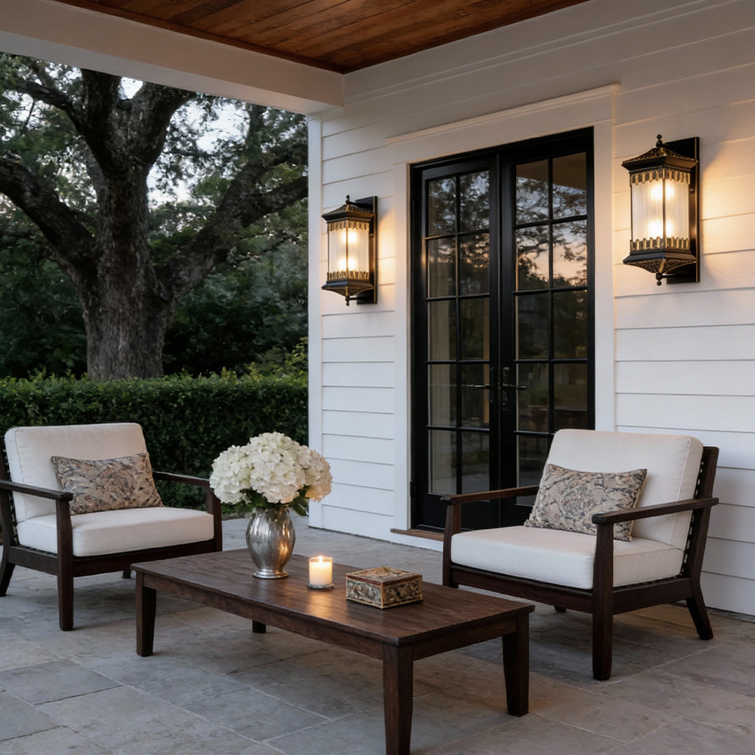 Aurelia Outdoor Wall Sconce in Copper and Glass