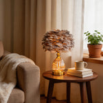Aurelia Feather Table Lamp – Nordic Minimalist Bedside Lighting with Soft Warm Glow