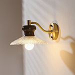 South Seas Brass Wall Sconce with White Wax Wood and Glass Shade