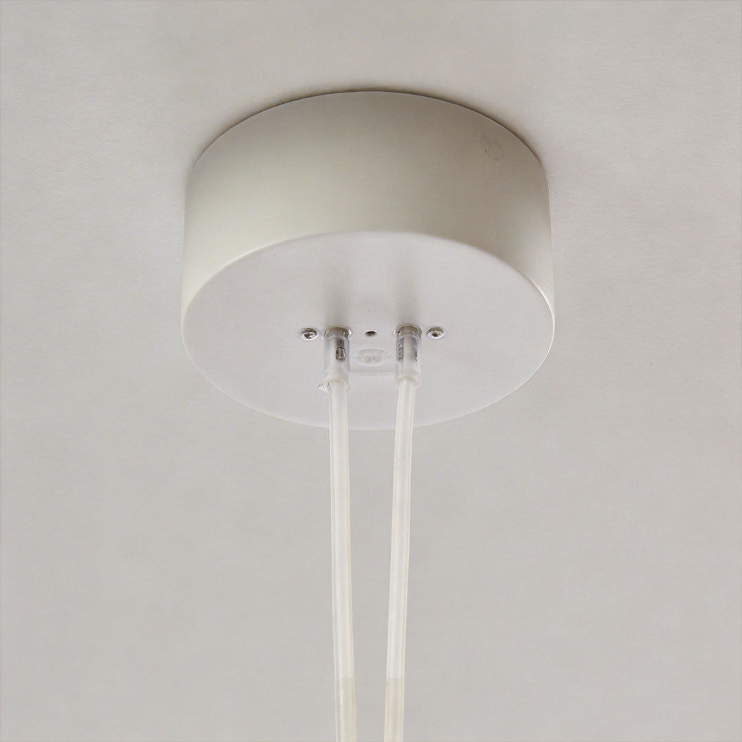 Nordic White Silk Pendant Light with Adjustable Drop