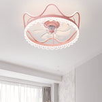 Modern Flush Mount Ceiling Fan with Dimmable LED Light and Remote