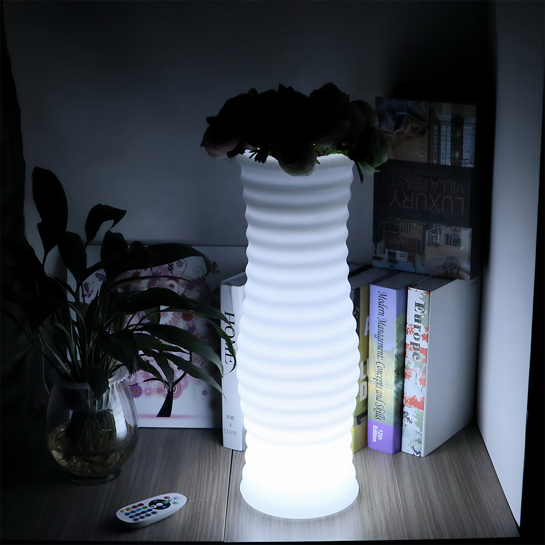 Nordic Illuminated Planter with Integrated LED Ambient Glow