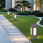 Industrial Square Path Light – Black Die-Cast Aluminum Bollard for Garden Walkways