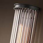 Aurelia Semi-Circular Glass Rod Wall Sconce in Matte Black