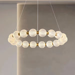 Aurelia Round Glass LED Chandelier for Modern Kitchen Island