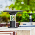 Solar Post Cap Light in Black Aluminum for Outdoor Columns