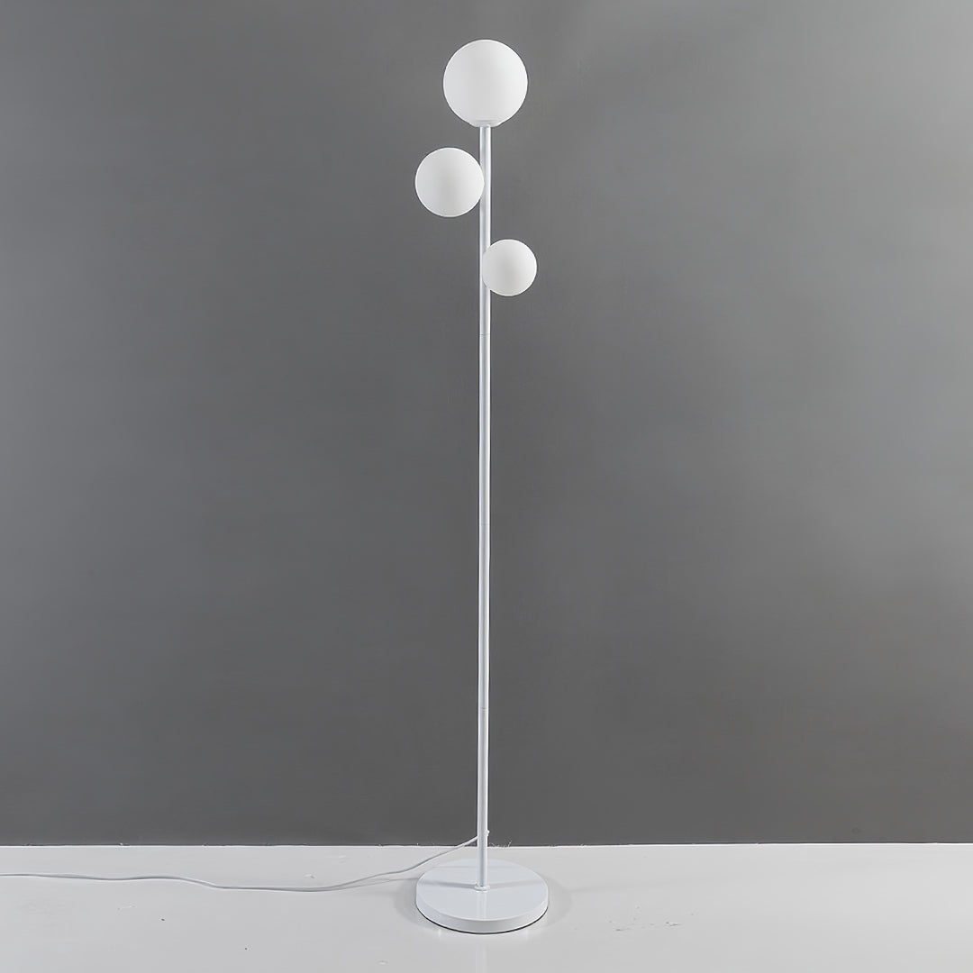 Aurelia Triple Globe Floor Lamp – Modern Sculptural Standing Light in Gold, Black, or White