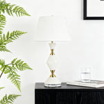 Marble Table Lamp with Gold Accents – Contemporary Designer Illumination