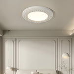 French Retro Flush Mount Ceiling Light with Carved Resin and Acrylic Shade