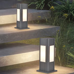 Industrial Square Path Light – Black Die-Cast Aluminum Bollard for Garden Walkways