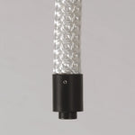 Linear LED Ceiling Light in Black with Woven Fiber Accents