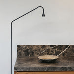 Black and Gold LED Floor Lamp – Minimalist Reading Light for Modern Interiors