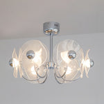 Aurora Acrylic LED Chandelier with Chrome Accents, Modern Multi-Head Pendant Light