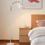 Modern Metallic Floor Lamp with Adjustable Arm for Living Room