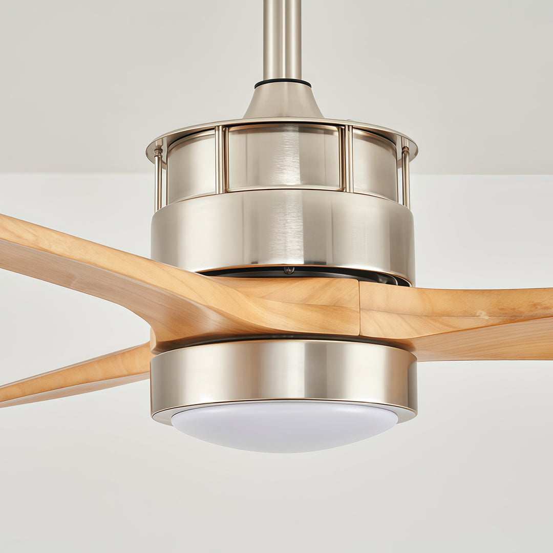 Aurelia LED Ceiling Fan with Light — Contemporary Wood-Blade Design