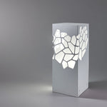 Modern White Outdoor Bollard Light with Hollow Pattern, IP65 Waterproof LED Landscape Lighting