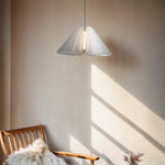 Nordic White Pendant Light with PE Shade and LED Warm Glow