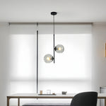Modern Double Globe Glass Pendant Light with Adjustable Cord