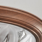 Walnut Retro Flush Mount Ceiling Light with Clear Glass Shade