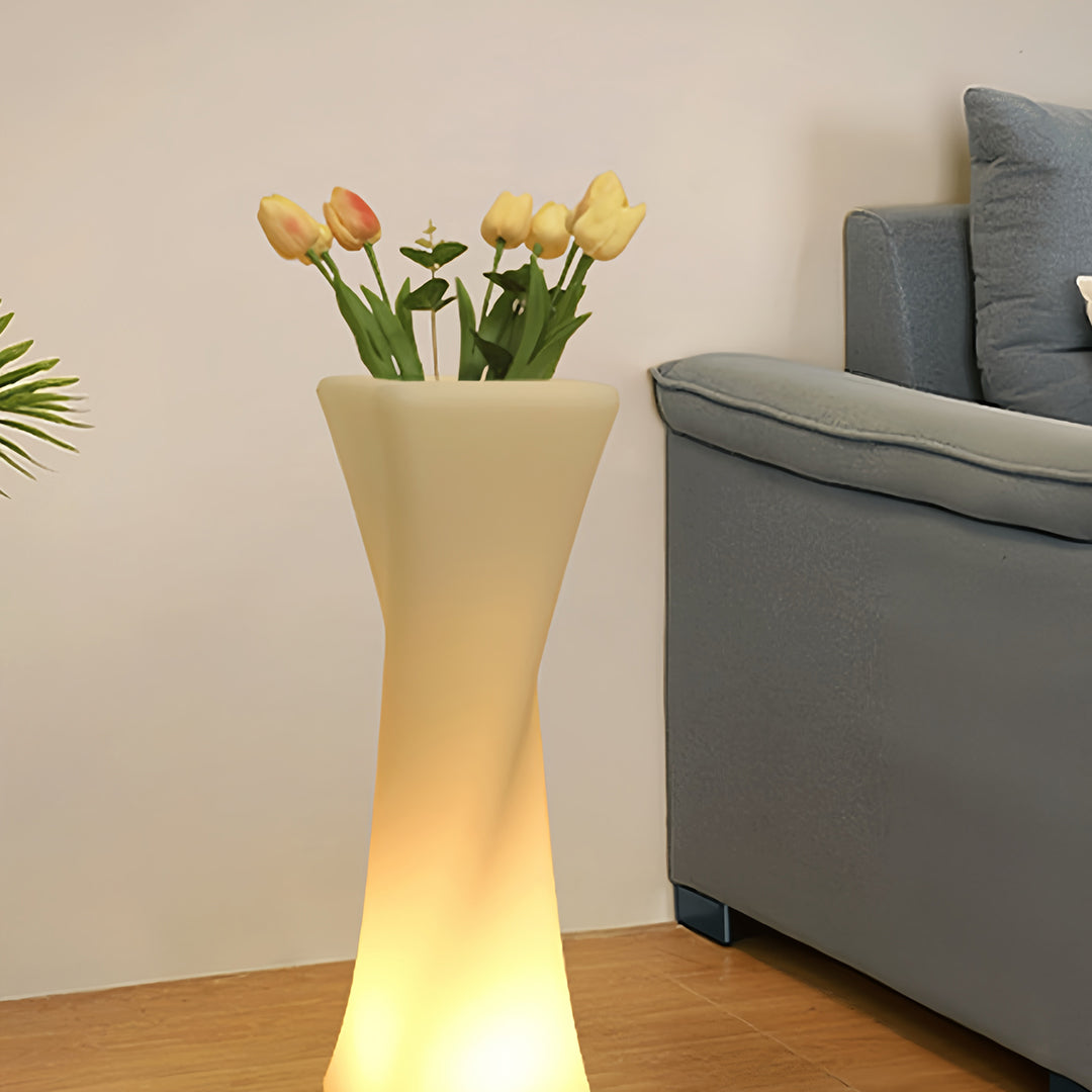 Nordic Illuminated Planter with Integrated LED Ambient Glow
