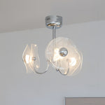 Aurora Acrylic LED Chandelier with Chrome Accents, Modern Multi-Head Pendant Light