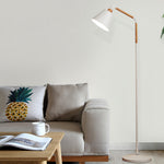 Modern Metallic Floor Lamp with Adjustable Arm for Living Room