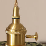Hammered Glass Pendant Light with Brass Accents