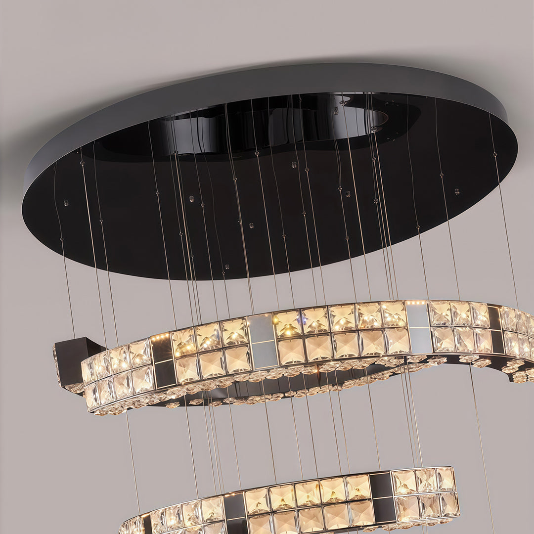 K9 Crystal Chandelier Modern Minimalist Ceiling Light with Adjustable Chain
