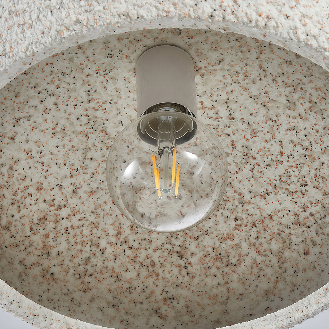 Semi Flush Ceiling Light in White, Yellow, or Red – Wabi-Sabi Japanese Style LED Ceiling Lamp for Zen Interiors