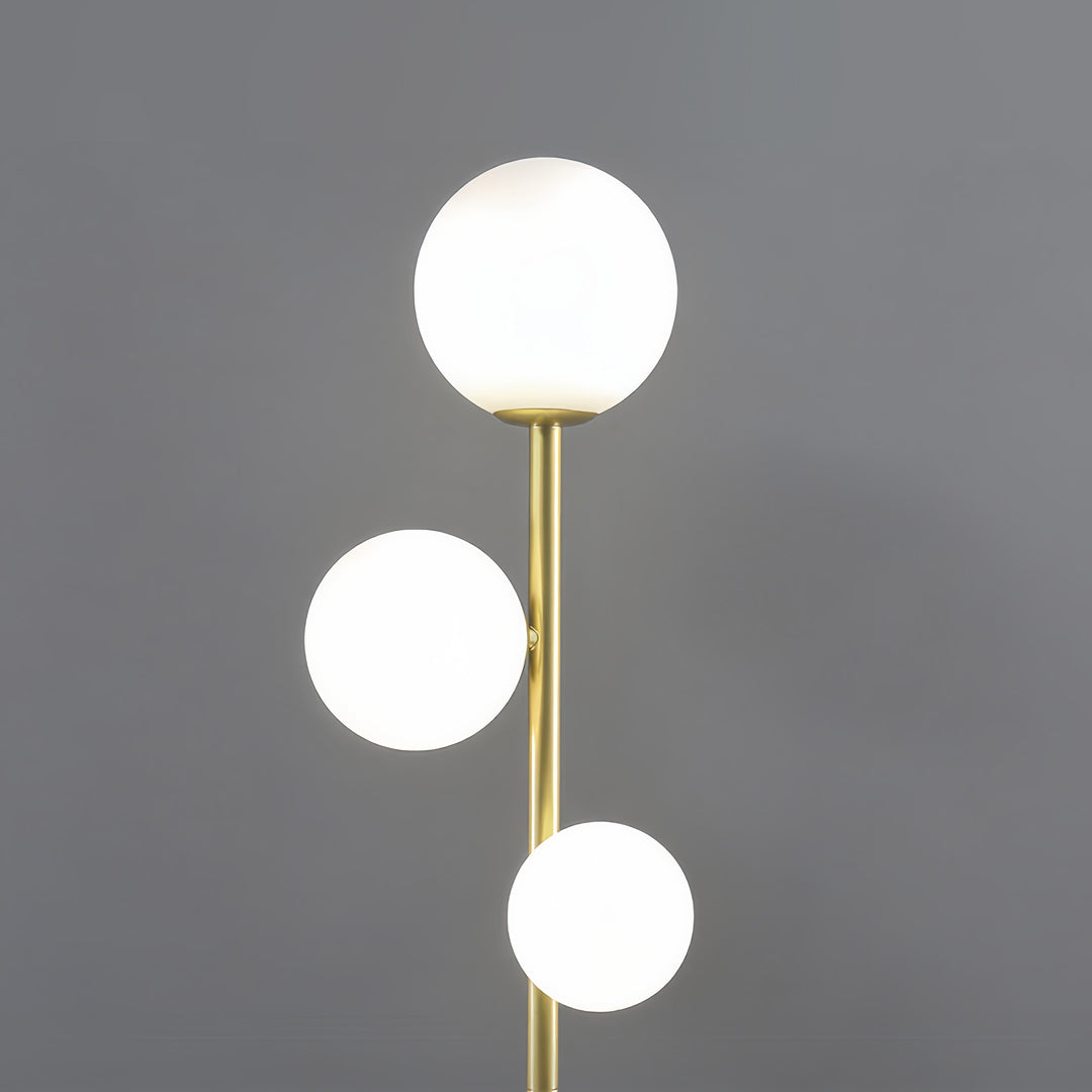 Aurelia Triple Globe Floor Lamp – Modern Sculptural Standing Light in Gold, Black, or White